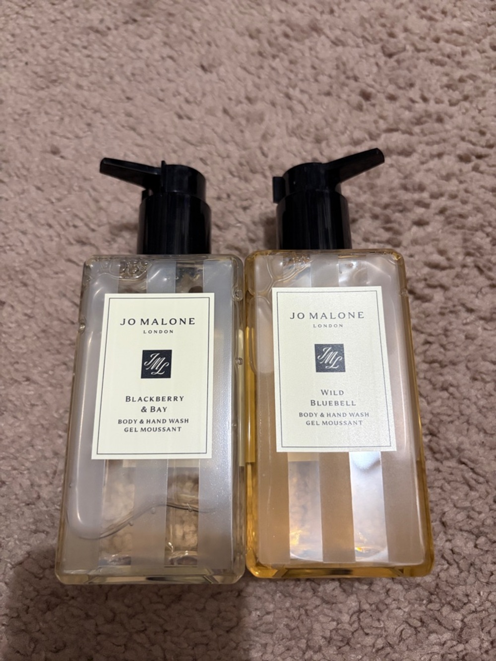 Jo Malone Blackberry & Bay & Wild Bluebell Duo - Clear and Pale Gold Bottles new - Picture 1 of 2